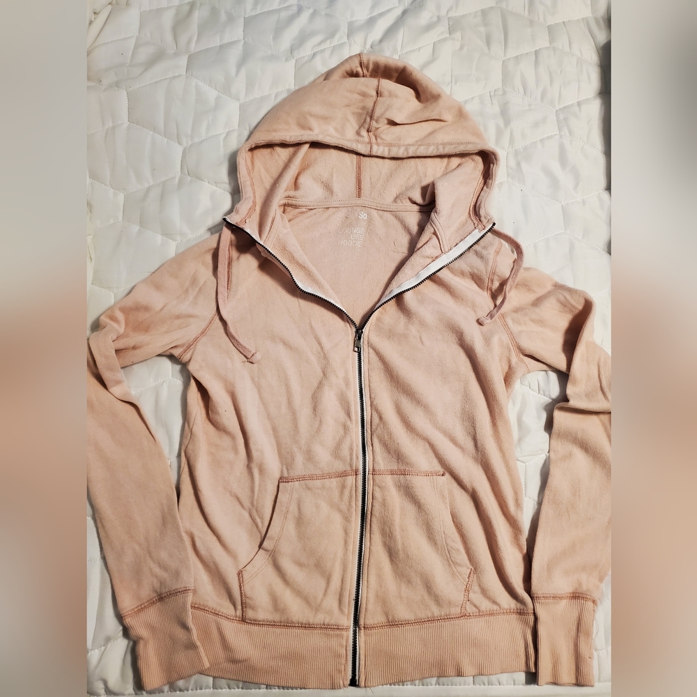 Womens SO brand light dusty pink lightweight zip-up hoodie